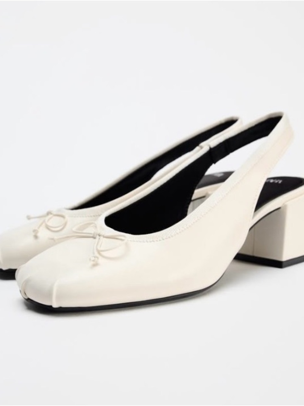 Zara Slingback Block Heel Ballet Pumps